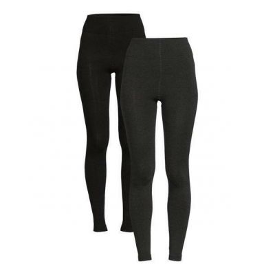 Blissful Benefits Warner's Ultra Soft Fleece Footless Tights S/M Black Heather